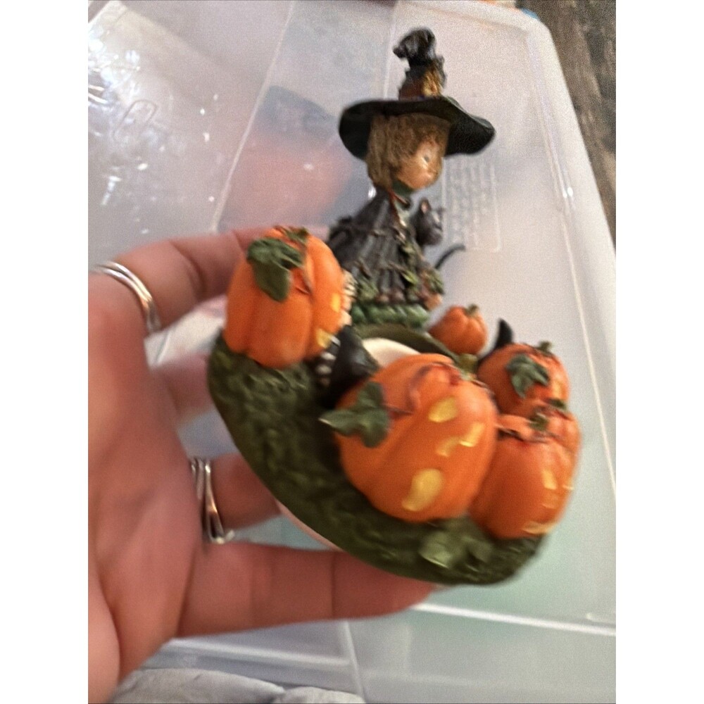 The Kathy Hatch Collection Candle Capper Halloween Witch Pumpkin Design - Picture 3 of 5